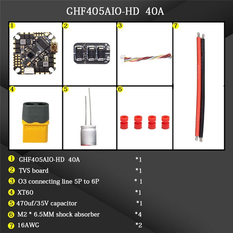 Drone Esc - ABTI-GHF405AIO-HD 40A ชุดควบคุมการบินแบบครบวงจร (AIO) F405 F4
